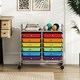 image 3 of COSTWAY 12 Drawers Utility Cart Storage Rolling Multi-color