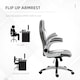 image 6 of Vinsetto Computer Gaming Chair, Office Desk Swivel Chair, PU Leather Racing Chair with 90 Flip-up Armrest, Adjustable Height and Rolling Wheels, Grey