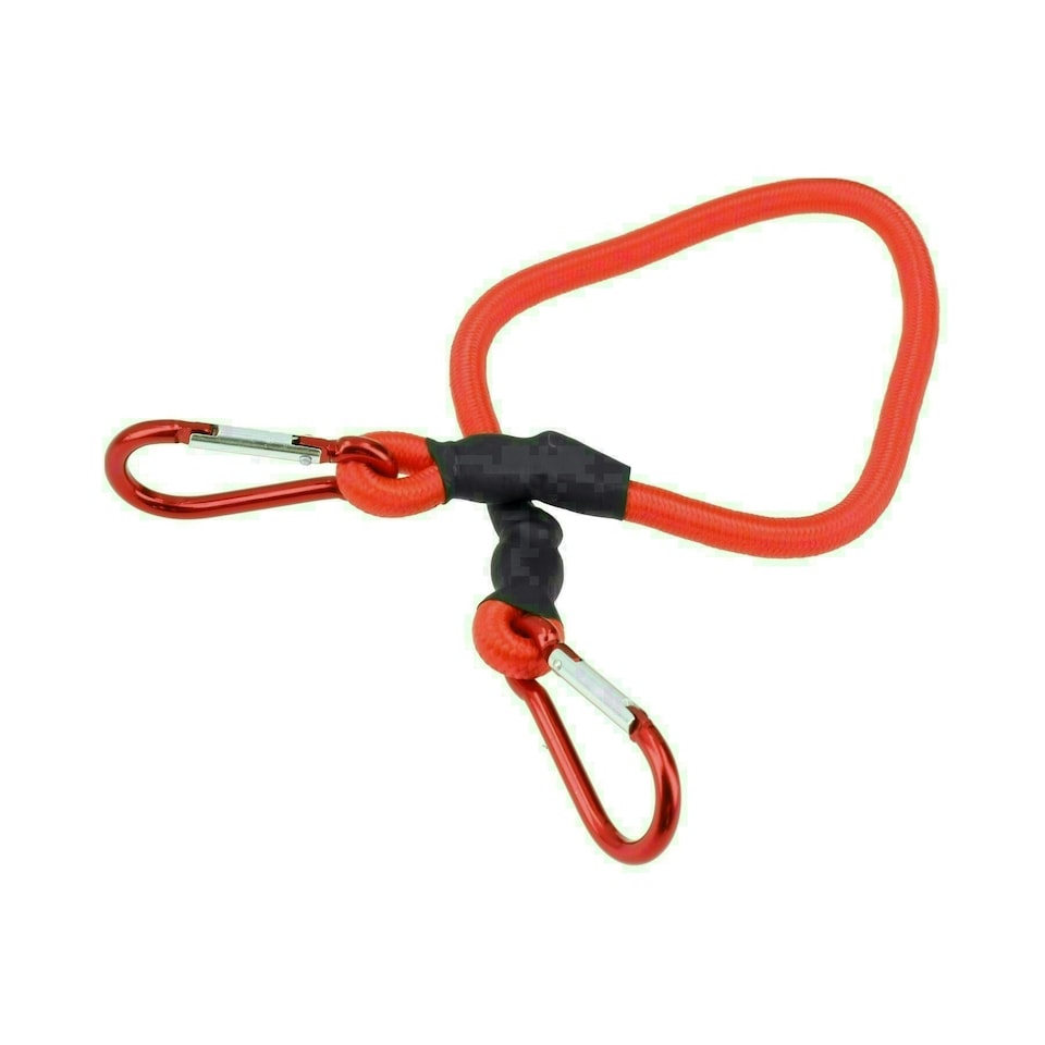 image 1 of 24" 60cm Bungee Rope with Carabiner Clips Cords Elastic Tie Down Fasteners x 10