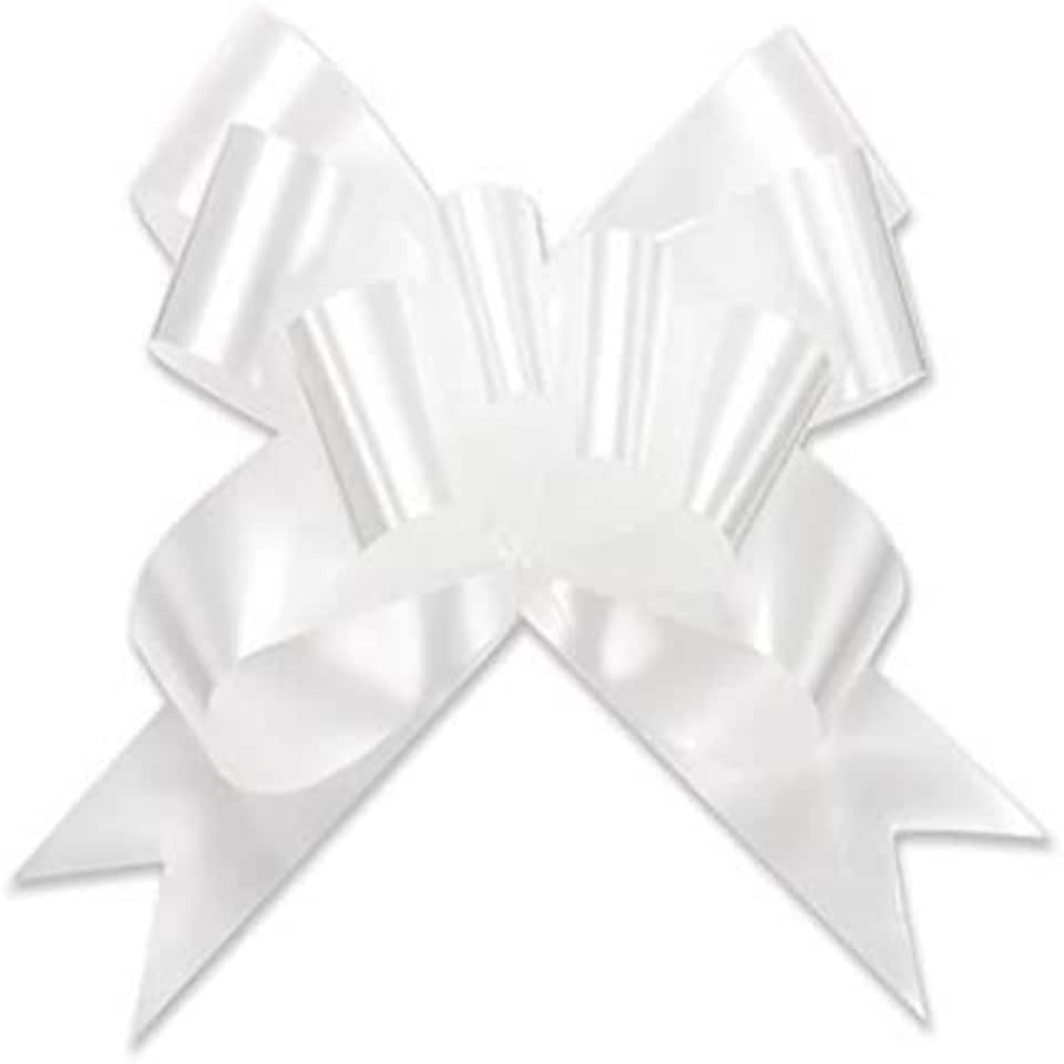 image 1 of 60 White Pull Bows 30mm