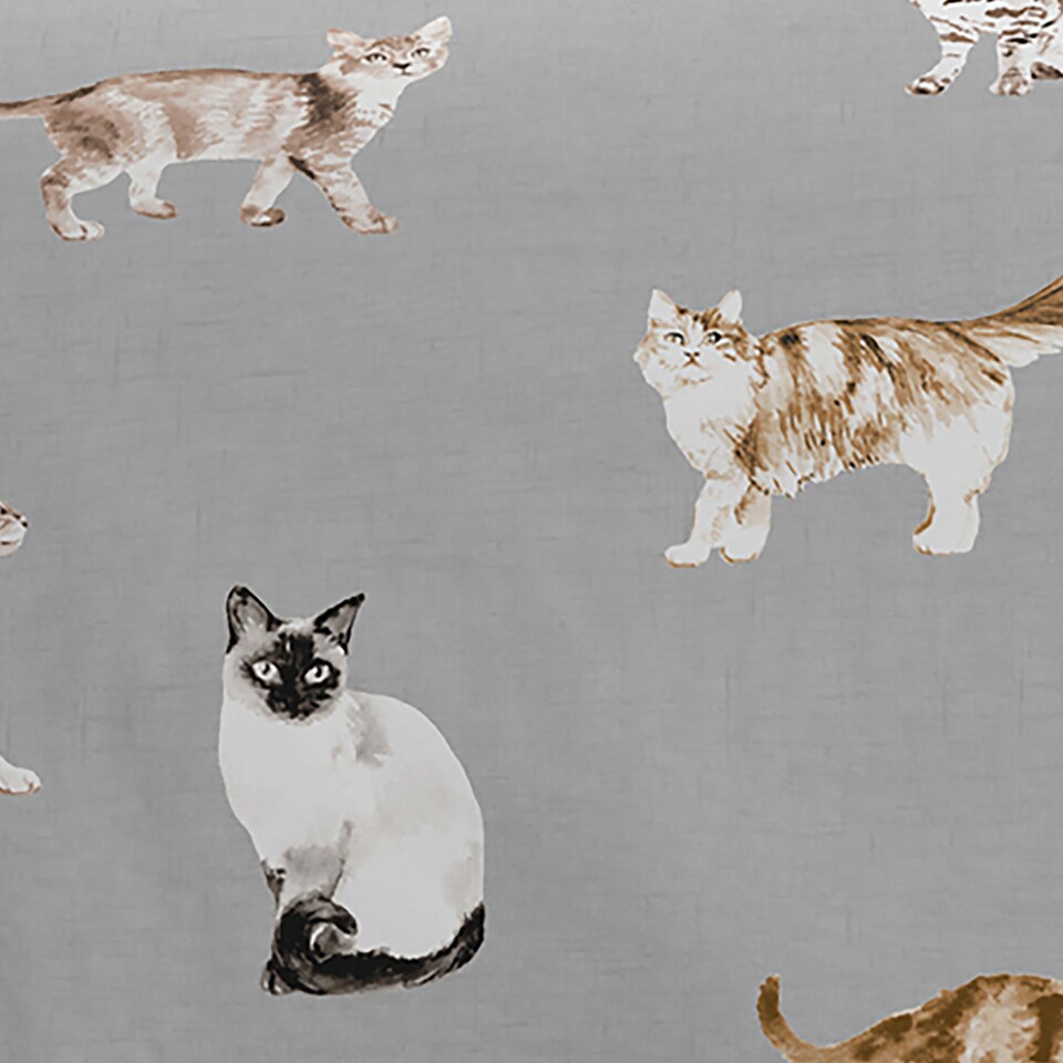 image 1 of Fusion Cats Duvet Cover Set Grey