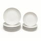 image 3 of Reactive Cream Glaze Dinner Set Plates Bowls 12pc Set