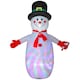 image 2 of Outsunny 8FT Christmas Inflatable Outdoor Decoration with Dynamic Disco & LED Lights, Self-Inflating Christmas Blow Up Snowman for Garden, Indoor Outdoor Home Decor