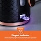 image 5 of 1.7L Illuminating Electric Kettle 3000W Rapid Boil Cordless Jug Kettle | Black, Aurora Collection