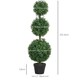 image 7 of HOMCOM Set of 2 Decorative Artificial Plants Boxwood Trees in Pot, Green