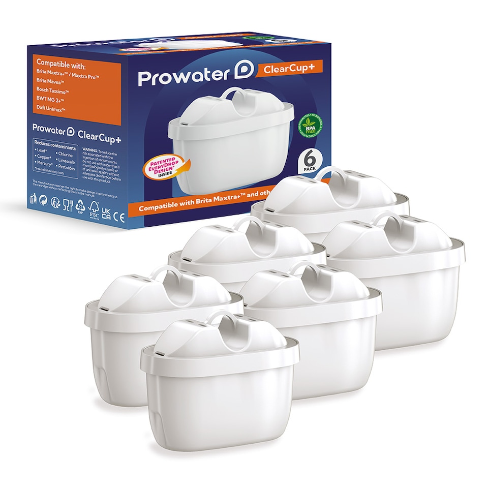 image 1 of ProWater ClearCup+ Water Filter Cartridges Compatible with Major Brands (6 Pack)
