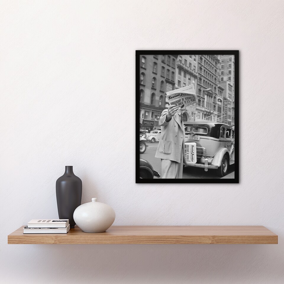 image 1 of Dorothea Lange Social Justice Newsboy Photograph Framed Wall Art Print A3
