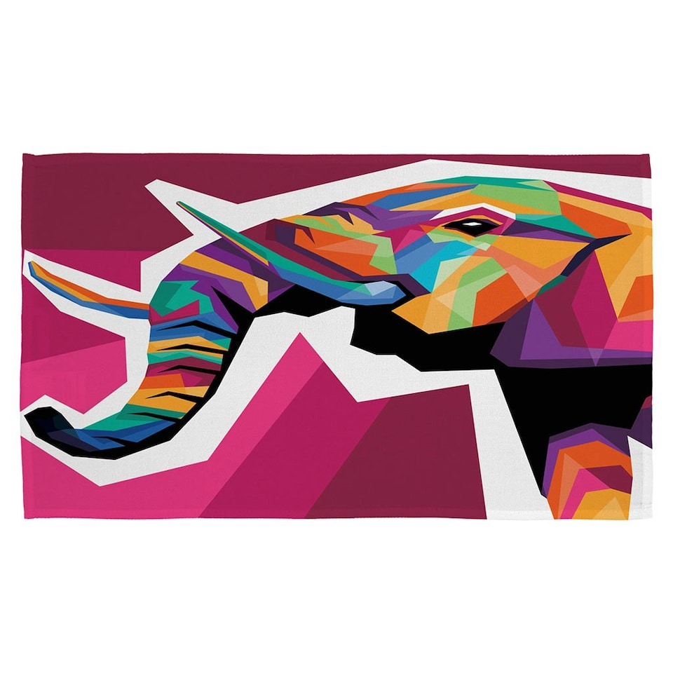 image 1 of Colorful illustration of Elephant head in WPAP style (Kitchen Towel)