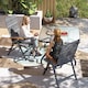 image 8 of Outsunny Folding Garden Chairs Set of 2, 5-level Reclining PE Rattan Garden Dining Chairs with Wood Armrests, High Back and Steel Frame for Outdoor, Patio, Terrace, Porch, Light Grey | Grey | Light Grey