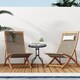 image 2 of Outsunny Outdoor Bistro Table Rounding Dining Tempered Glass Top Black φ60cm
