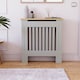 image 2 of Vida Designs Arlington Radiator Cover Painted MDF Slatted Cabinet, Grey, 78cm