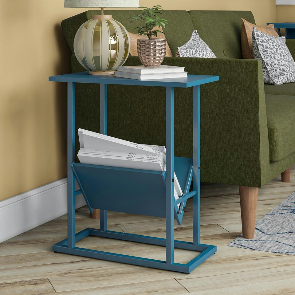 image 1 of Novogratz Regal End Table in Blue / Metal Frame Blue | Blue
