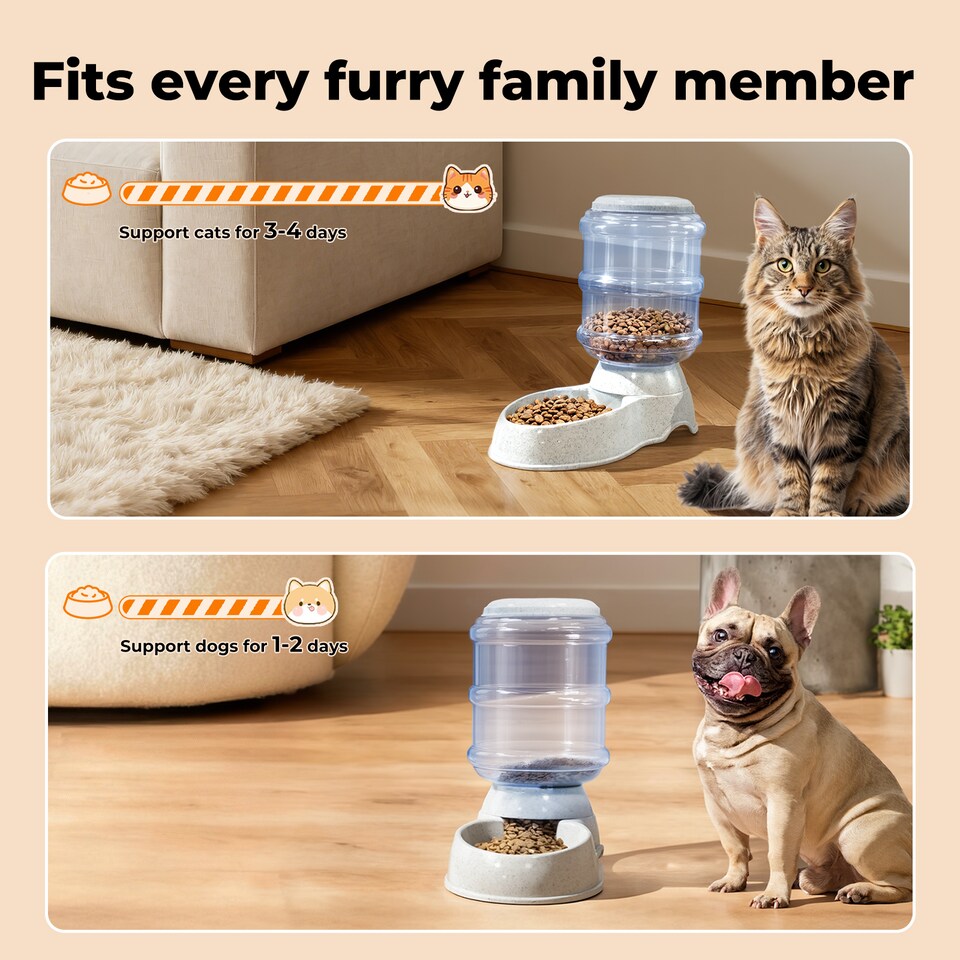 image 1 of Skylos Automatic Pet Food Feeder 3.5L Plastic Dispenser Station for Cat and Dog