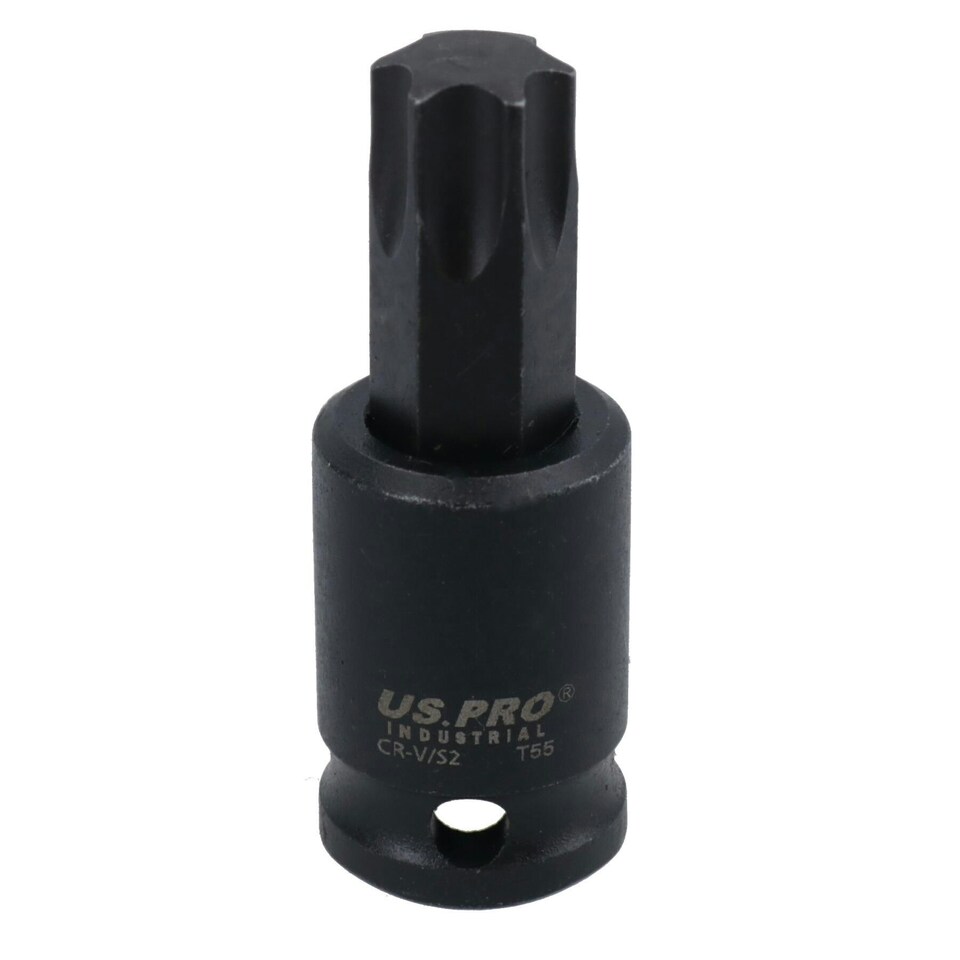 image 1 of T55 Male Torx Star Impact Impacted Shallow Short Bit Socket 3/8in drive