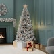 image 2 of Luxury 7ft Pre-Lit Faux Hinged Snowy Christmas Tree