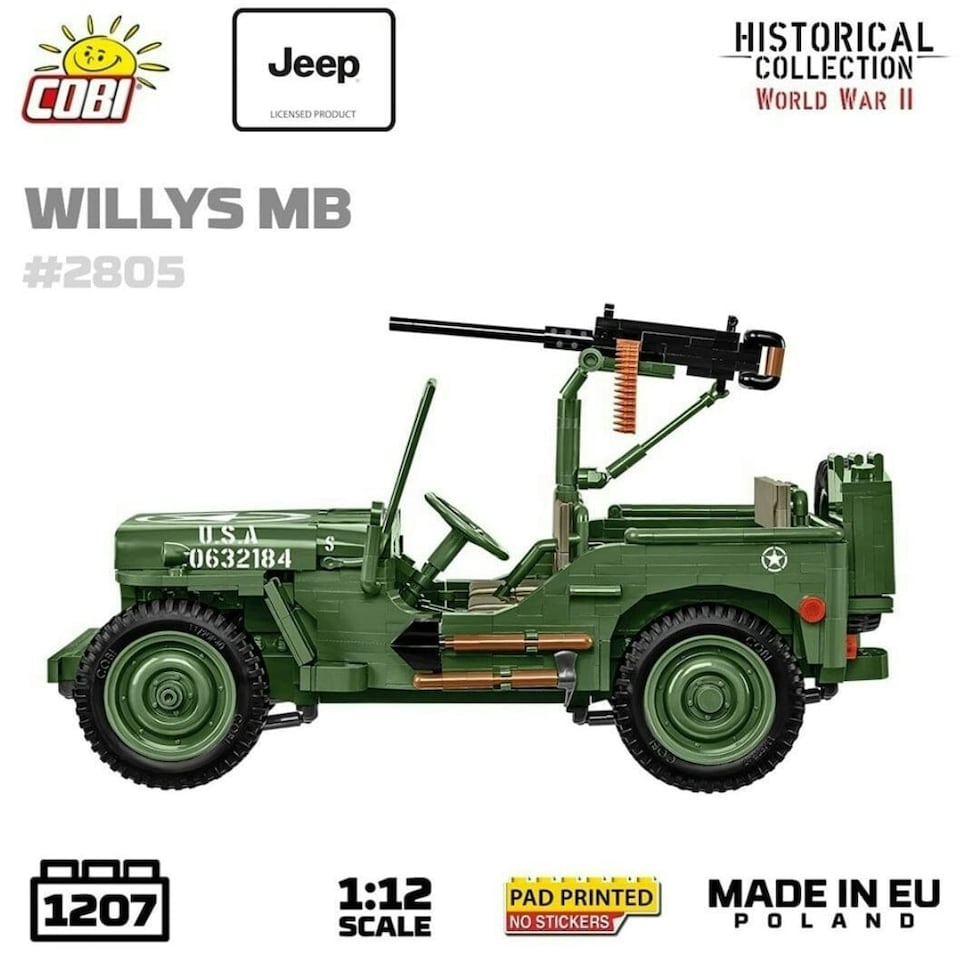 image 1 of Willys MB brick model Jeep - COBI 2805 -  1207 brick Jeep model