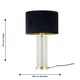 image 8 of Aura - Satin Brass Table Lamp with Black Pleated Velvet Shade Bronze | Black