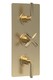 image 1 of Balterley Connect Triple Concealed Crosshead Thermostatic Shower Valve (2 Outlets) - Balterley | Copper | Brushed Brass | 1