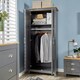 image 6 of Wardrobe 2 Door Bedroom Furniture Clothing Storage Oak Top Wooden Unit Grey