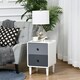 image 2 of HOMCOM Nordic Side Cabinet Nightstand Organizer with Drawer Bedroom, Living Room