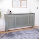 image 1 of Vida Designs Chelsea Radiator Cover Painted MDF Slatted Cabinet, Grey, 140-204cm
