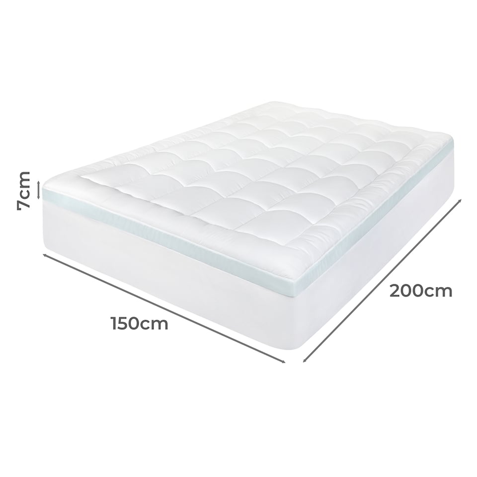 image 1 of Lavio Quilted Mattress Protector Thick Cooling Gel Memory Foam Bed Cover | White | King