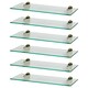 image 1 of Harbour Housewares Floating Glass Bathroom Shelves - 50cm - Clear/Gold - 6pc Storage Set Gold