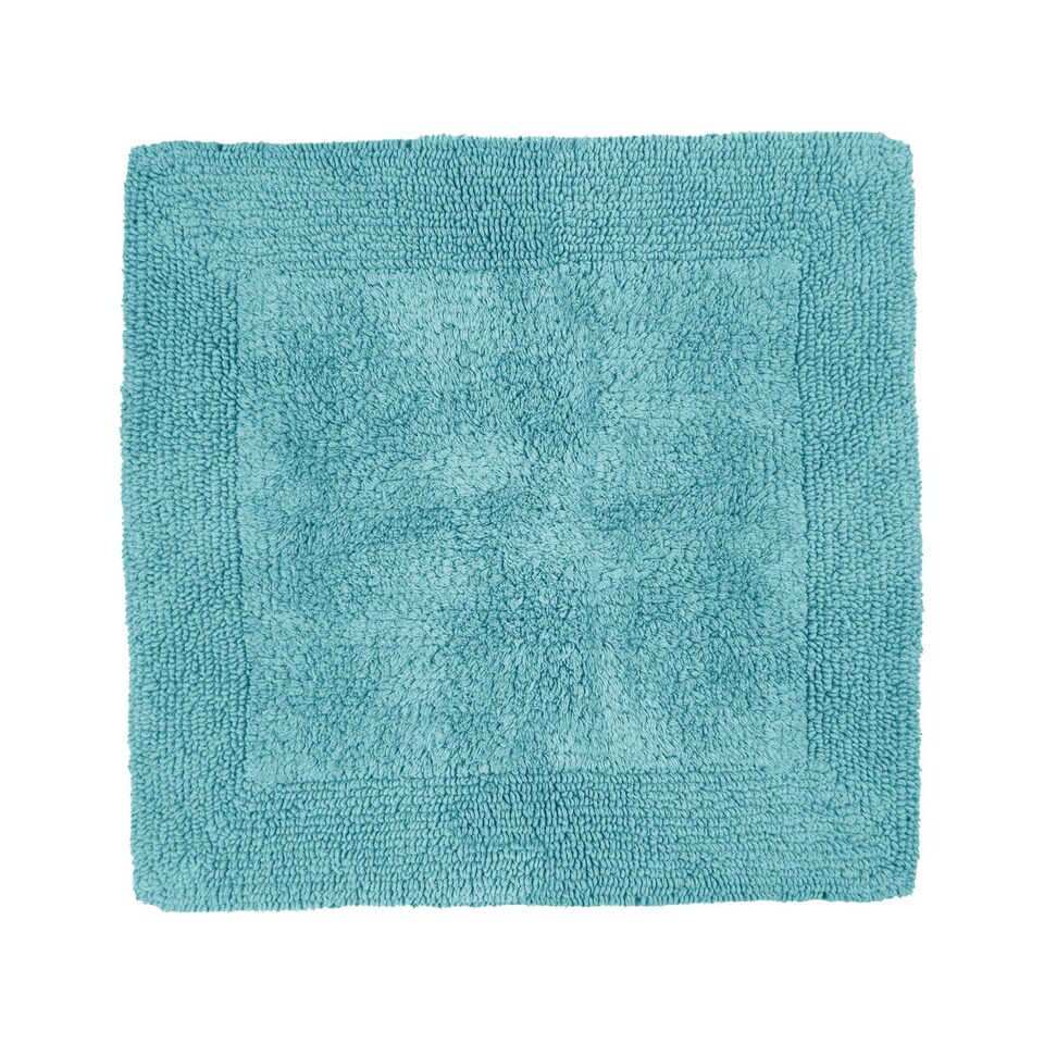 image 1 of Heavyweight Reversible Square Bath Mat | Green | Turquoise