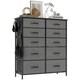 image 1 of HOMCOM Fabric Chest of Drawers, 10 Drawer Dresser for Bedroom, Charcoal Grey Grey