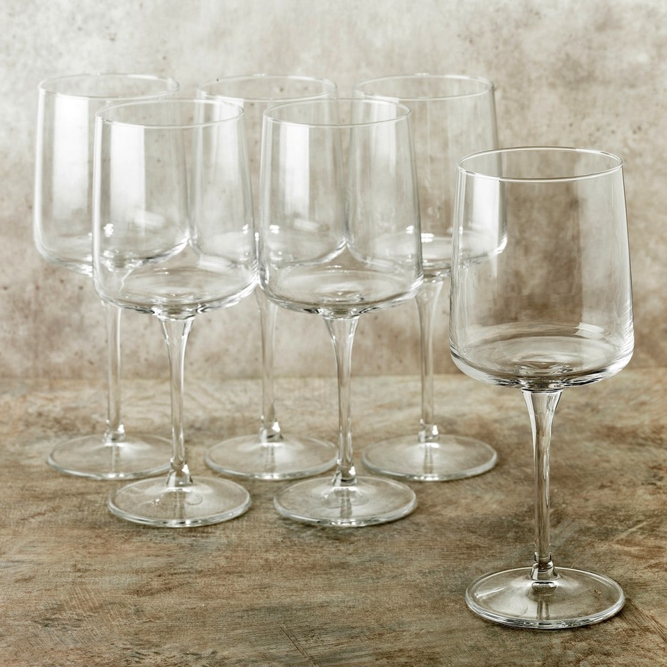 image 1 of Wine Glasses Clear Glass Goblets Stemware Barware | Clear | 6x430ml