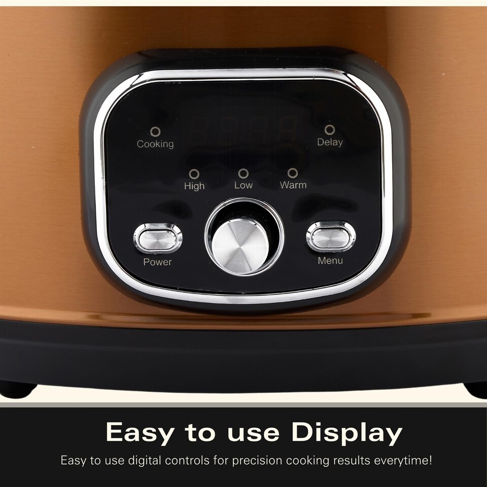 image 1 of Hamilton Beach 6.5L Digital Oval Slow Cooker Copper