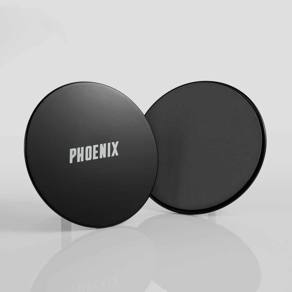 image 1 of Phoenix Fitness Dual Sided Gliding Discs Black | Black