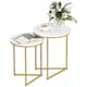 image 1 of HOMCOM Nesting Coffee Table Set of 2 with Metal Frame, Gold Tone Gold