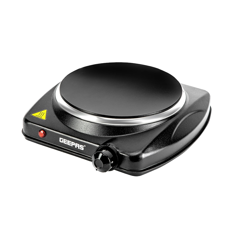 image 1 of GEEPAS Single Ceramic Hot Plate, 1200W – Portable Infrared Electric Hob Cooker, Black