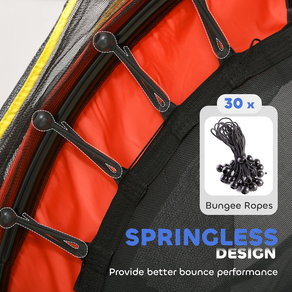 image 1 of HOMCOM Trampoline for Kids w Enclosure Net Built-in Zipper 3-10 Year