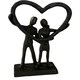 image 2 of Our Shared Heart - Cast Iron Couple Sculpture  A Beautiful Emblem of United Love & Devotion Profound Connection Shared Journey Loving Couple Gift Present
