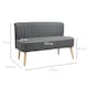 image 3 of HOMCOM Linen-Feel Double Sofa w/ Wood Frame Padding Back, Grey