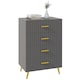 image 1 of HOMCOM Bedroom Chest of Drawers, 4-Drawer Dresser with Aluminium Legs