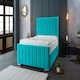 image 2 of Redding Plush Teal Double Bed Frame - Teal
