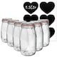 image 1 of Argon Tableware 6x Glass Storage Jars & Heart Labels Set - 1.5 Litre - 4 Seals Airtight Kitchen Storage Container Preserving Jar