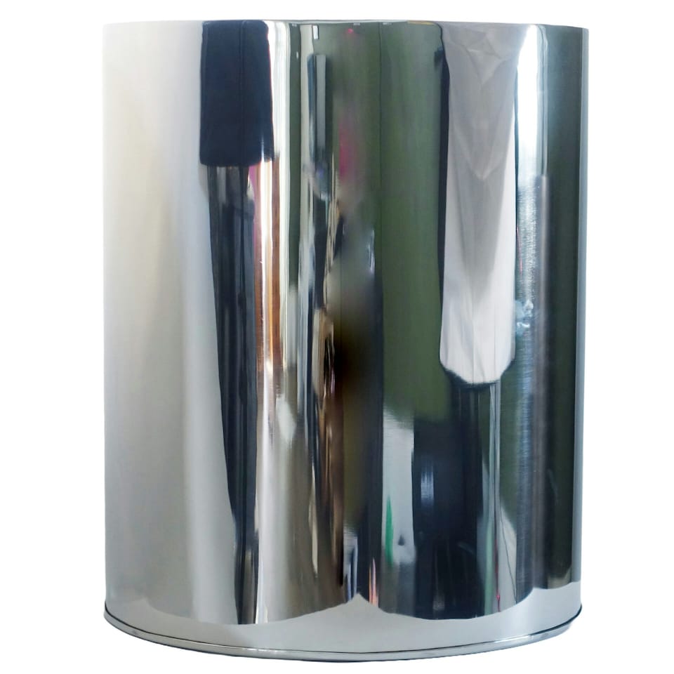 image 1 of 51cm XL Silver Metal Planter by Leaf