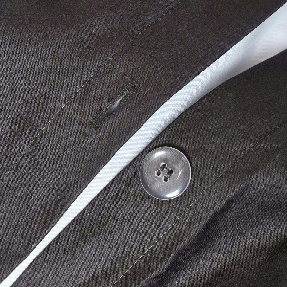 image 1 of Homescapes Dark Charcoal Grey European Size Egyptian Cotton Duvet Cover Set 1000 TC, 155 x 220 cm | Multi | Not provided