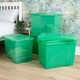 image 2 of Wham Crystal 5 x 80L Stackable Plastic Storage Boxes with Lids Green