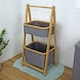 image 1 of Showerdrape Cotswold Grey 2 Tier Bathroom Storage Basket Ladder 990 x 440mm