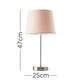 image 2 of ValueLights Modern Pair Of Satin Silver Table Lamps With Pink Shades | Pink