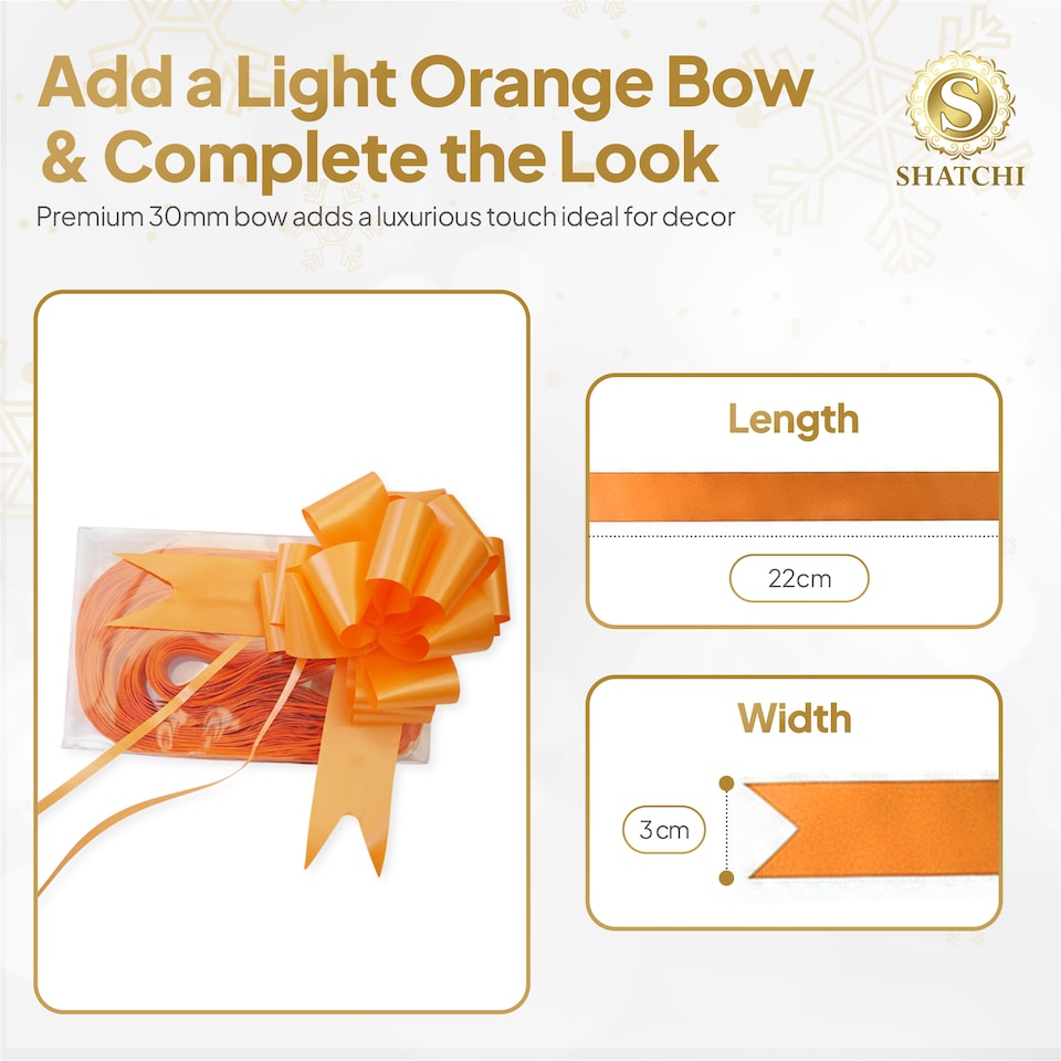 image 1 of 20pcs Orange 30mm/3cm Large Ribbon Pull Bows for Gift Wrapping, Hampers, Florist Bouquets, Wedding Cars and Party Décor Pullbow