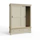 image 8 of Faire 150cm Sliding Combination Wardrobe in Putty with Oak Top Grey