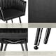 image 5 of Dining Chair Astano - padded, velvet, knot design, continuous backrest - Set of 2 Black
