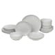 image 1 of Coloured Stone Ceramic Dinnerware Crockery Plates Bowls Dining Set | White | 16 Pcs White | 16