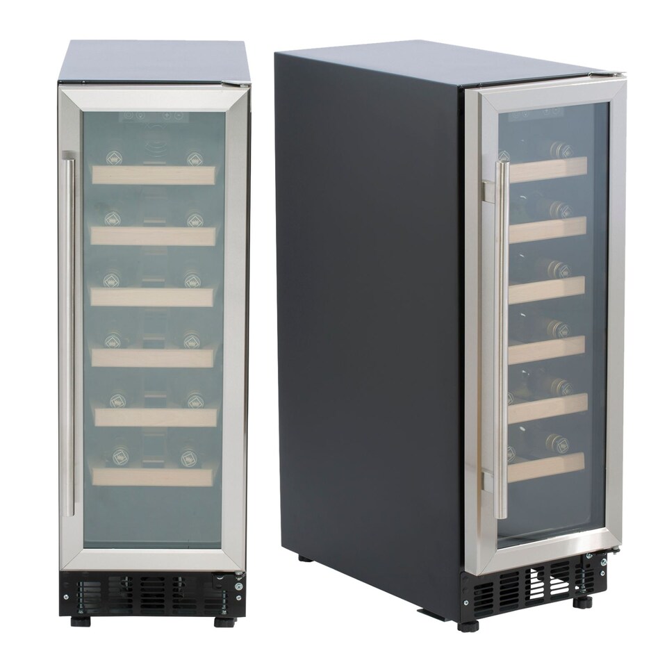 image 1 of SIA WC30SS/1 Undercounter Wine Cooler Fridge, 59L 19 Bottle Capacity, LED Light, Silver Black